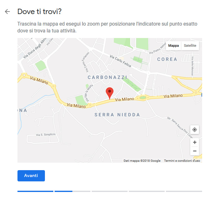 posizionare una attività sulle mappe di google