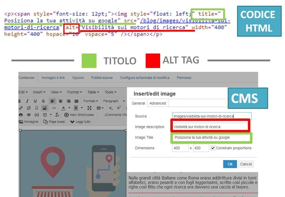 Alt tag titolo immagine seo