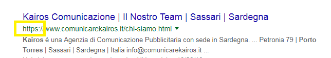 Posizionamento sito https