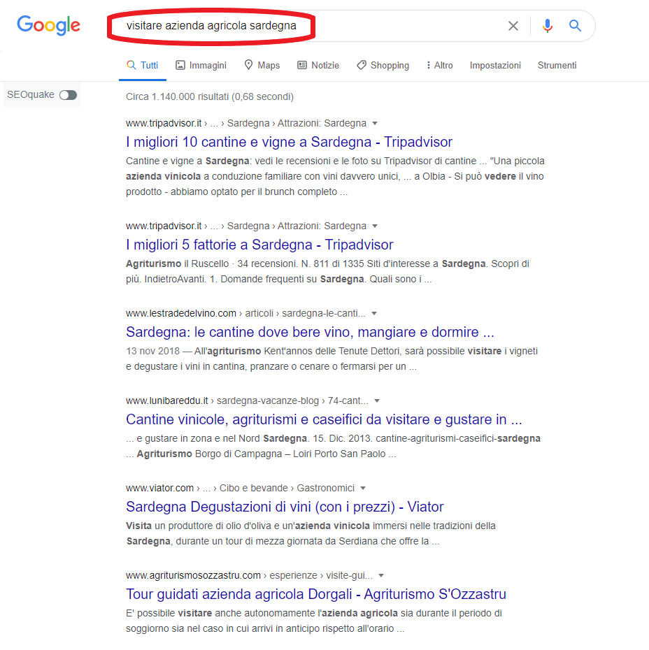 posizionamento sito web azienda agricola